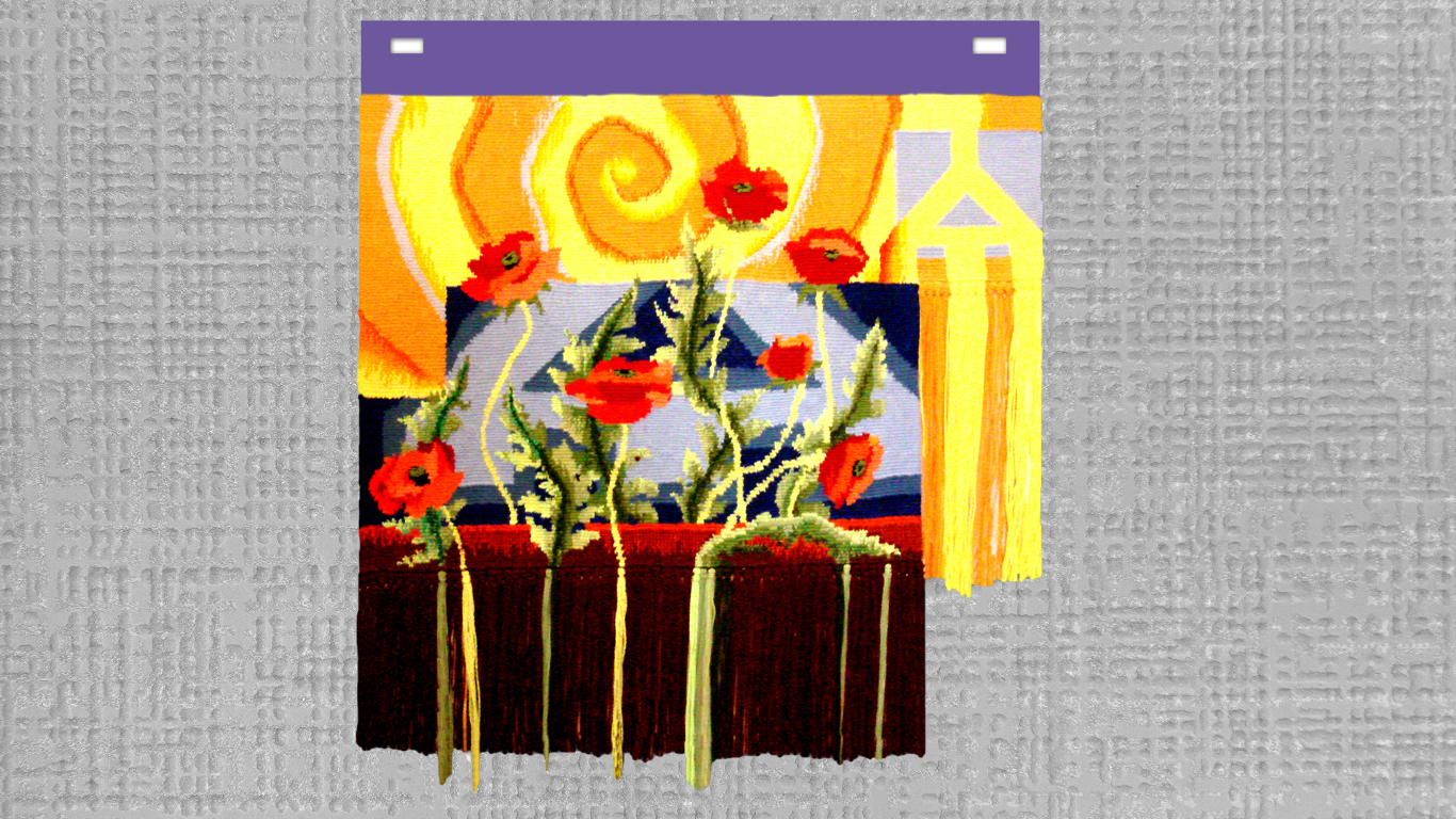 Маки

В декоративно – прикладном искусстве казахского народа одним из наиболее часто употребляемых орнаментов является «тумарша» - оберег, талисман.
Композиция тканого гобелена построена на творческой переработке этого орнамента.
Желтый солнечный элемент «тумарша» в правой части работы – талисман, распространяющий свое оберегающее влияние на весь гобелен. Его изображение плавно переходит в завиток спирали – древнейший космогонический орнамент, означающий «бесконечность развития». С каждым новым витком спираль бесконечности наполняет жизнь новым содержанием, расширяя рамки обыденного и переходя на более высокий уровень миропонимания. Теплый, желто-рыжий цвет орнаментального завитка ассоциируется с солнцем, с радостью.
Центральную часть композиции занимает изображение красных маков на сине-голубом фоне орнаментальной вставки.
Ярко-алые бутоны, словно огоньки жаркого лета, излучают волны любви и радостной энергетики. Количество маков – семь – издревле считалось счастливым числом, символизирующим благоденствие, удачу и высокую духовность.
Красный цвет маков – цвет победы – передан в контрасте с холодной цветовой гаммой фона – увеличенным фрагментом орнамента «тумарша».
Этот орнамент, как заключительный аккорд, создает единую гармоническую целостность композиции. Выполняя оберегающую функцию, тумарша служит пожеланием процветания во всех сферах человеческой жизни.
